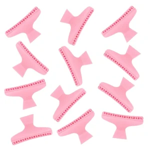 Klipsy Klamry Spinki Do Włosów Fryzjerskie Różowe 12 Sztuk