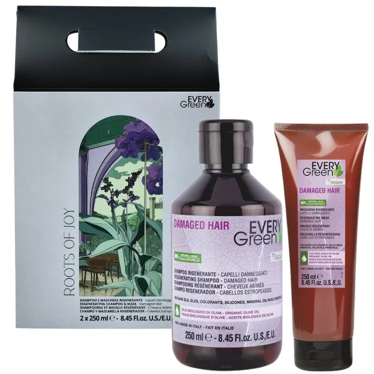 EVERY GREEN DAMAGED ZESTAW SZAMPON 250 ML+ MASKA 250 ML DO WŁOSÓW ZNISZCZONYCH
